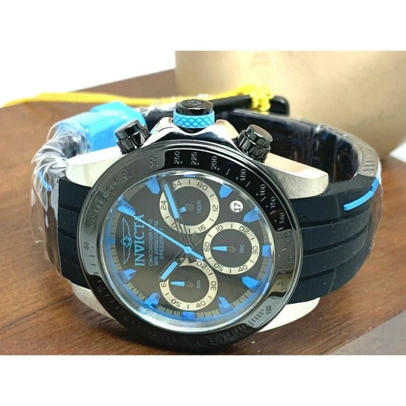 Invicta Men's Watch 17193 Speedway Chronograph Quartz Blue Black Rubber Band - Picture 7 of 12